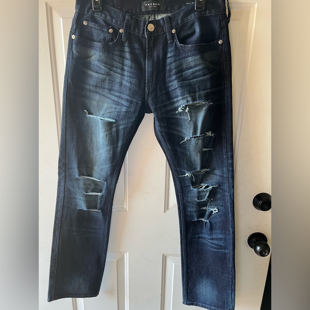 PacSun slim straight distressed jeans